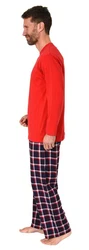Normann Pyjama Herren Schlafanzug Rot/Dunkelrot