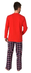 Normann Pyjama Herren Schlafanzug Rot/Dunkelrot