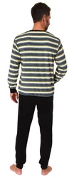 Normann Pyjama Herren Schlafanzug Dunkelblau/Creme/Grau