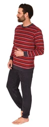 Normann Pyjama Herren Schlafanzug Dunkelrot/Rot/Bordeaux