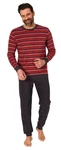 Normann Pyjama Herren Schlafanzug Dunkelrot/Rot/Bordeaux