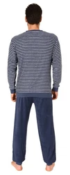Normann Pyjama Herren Schlafanzug Dunkelblau/Blau/Hellblau