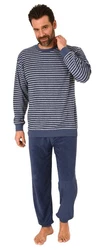 Normann Pyjama Herren Schlafanzug Dunkelblau/Blau/Hellblau