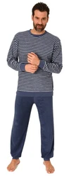 Normann Pyjama Herren Schlafanzug Dunkelblau/Blau/Hellblau