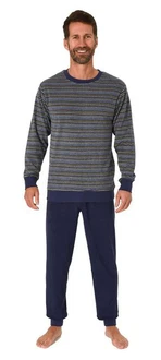 Normann Pyjama Herren Schlafanzug Grau/Dunkelblau