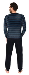 Normann Pyjama Herren Schlafanzug Blau/Dunkelblau/Lila/Hellblau