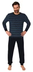 Normann Pyjama Herren Schlafanzug Blau/Dunkelblau/Lila/Hellblau