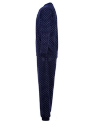 Lucky Schlafanzug Pyjama Set Langarm Dunkelblau/Blau