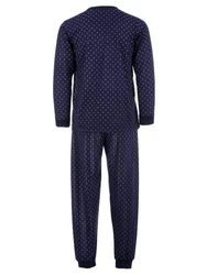 Lucky Schlafanzug Pyjama Set Langarm Dunkelblau/Blau