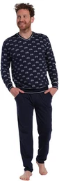 Schlafanzug Herren Pyjama mit Bndchen (2 tlg) Baumwolle