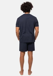 Ammann Pyjama Extra Light Cotton Set Dunkelblau/Blau