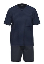 Ammann Pyjama Extra Light Cotton Set Dunkelblau/Blau