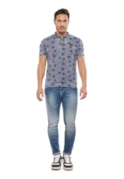 Kurzarmhemd mit exotischem Print