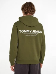 Tommy Jeans Kapuzensweatshirt TJM REG ENTRY GRAPHIC HOODIE Dunkelgrün/Grün