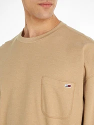 Tommy Jeans Langarmshirt TJM RLX WAFFLE SNIT TEE Beige/Khaki/Braun