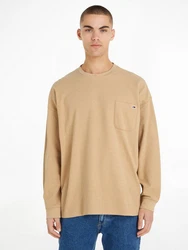 Tommy Jeans Langarmshirt TJM RLX WAFFLE SNIT TEE Beige/Khaki/Braun