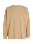 Tommy Jeans Langarmshirt TJM RLX WAFFLE SNIT TEE Beige/Khaki/Braun