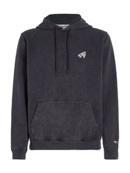 Tommy Jeans Kapuzensweatshirt TJM REG WASHED SIGNATURE HOODIE Dunkelgrau/Schwarz/Dunkelblau/Lila