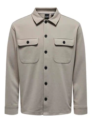 ONLY & SONS Langarmhemd New Kodyl ONSNEWKODYL OVERSHIRT SWEAT NOOS Khaki/Beige/Braun/Hellgrau/Grau