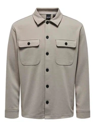 ONLY & SONS Langarmhemd New Kodyl ONSNEWKODYL OVERSHIRT SWEAT NOOS Khaki/Beige/Braun/Hellgrau/Grau
