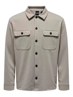 ONLY & SONS Langarmhemd New Kodyl ONSNEWKODYL OVERSHIRT SWEAT NOOS Khaki/Beige/Braun/Hellgrau/Grau