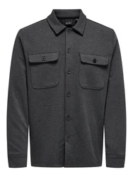 ONLY & SONS Langarmhemd New Kodyl ONSNEWKODYL OVERSHIRT SWEAT NOOS Dunkelgrau/Grau/Hellgrau