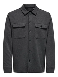 ONLY & SONS Langarmhemd New Kodyl ONSNEWKODYL OVERSHIRT SWEAT NOOS Dunkelgrau/Grau/Hellgrau