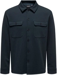 ONLY & SONS Langarmhemd New Kodyl ONSNEWKODYL OVERSHIRT SWEAT NOOS Dunkelblau/Hellblau/Grau