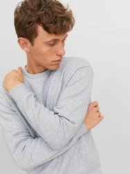 JACK & JONES Sweatshirt JJEBradley Grau/Hellgrau