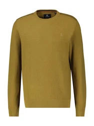 LERROS Rundhalspullover Crewneck Dunkelgrün/Braun/Gelb/Grün/Khaki