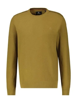 LERROS Rundhalspullover Crewneck Dunkelgrün/Braun/Gelb/Grün/Khaki LERROS Rundhalspullover Crewneck Dunkelgrün/Braun/Gelb/Grün/Khaki