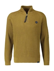 LERROS Strickpullover Troyer Gelb/Dunkelgrün/Braun/Khaki