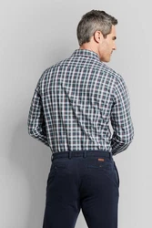bugatti Langarmhemd Modern Fit Button-Down-Kragen Grau/Blau/Rot