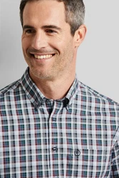 bugatti Langarmhemd Modern Fit Button-Down-Kragen Grau/Blau/Rot