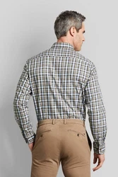 bugatti Langarmhemd Modern Fit Button-Down-Kragen Khaki/Braun