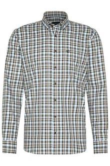 bugatti Langarmhemd Modern Fit Button-Down-Kragen