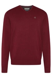 bugatti V-Ausschnitt Pullover Dunkelrot/Bordeaux/Rot