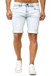 Indicode Shorts Kaden Jeans Hellblau/Creme/Weiß
