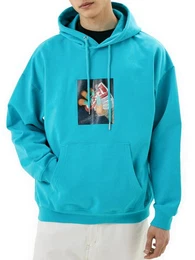 Kapuzensweatshirt Relaxed Fit Hoodie Trkis Blau - S-UMMER-A84 5II