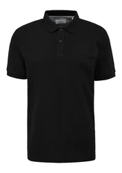 s.Oliver Herren Poloshirt Kurzarm Regular Fit mit Logostickerei Schwarz