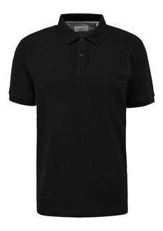 s.Oliver Herren Poloshirt Kurzarm Regular Fit mit Logostickerei Schwarz