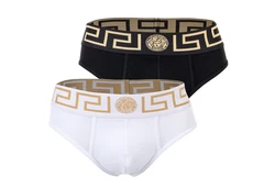 Versace Herren Slip TOPEKA (Packung, 2er Pack) Orange/Gold/Weiß/Lila/Gelb/Braun