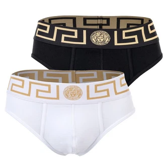 Versace Herren Slip TOPEKA (Packung, 2er Pack) Orange/Gold/Weiß/Lila/Gelb/Braun