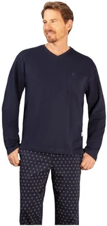 Hajo Schlafanzug Herren Pyjama mit V-Ausschnitt