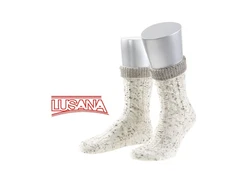 Lusana Trachtensocken Silber/Dunkelgrau/Beige/Grau/Rot/Weiß