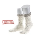 Lusana Trachtensocken Silber/Dunkelgrau/Beige/Grau/Rot/Weiß