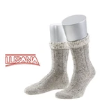 Lusana Trachtensocken Grau/Rot/Weiß