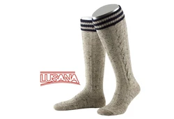 Lusana Trachtensocken Kniebundstrümpfe Beige/Gelb/Rot/Khaki/Blau/Weiß/Creme/Braun