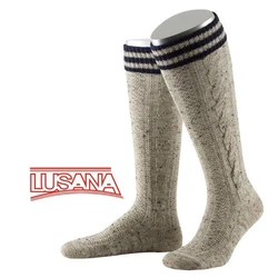 Lusana Trachtensocken Kniebundstrümpfe Beige/Gelb/Rot/Khaki/Blau/Weiß/Creme/Braun