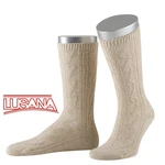 Lusana Trachtensocken Umschlag Beige/Khaki/Weiß/Braun